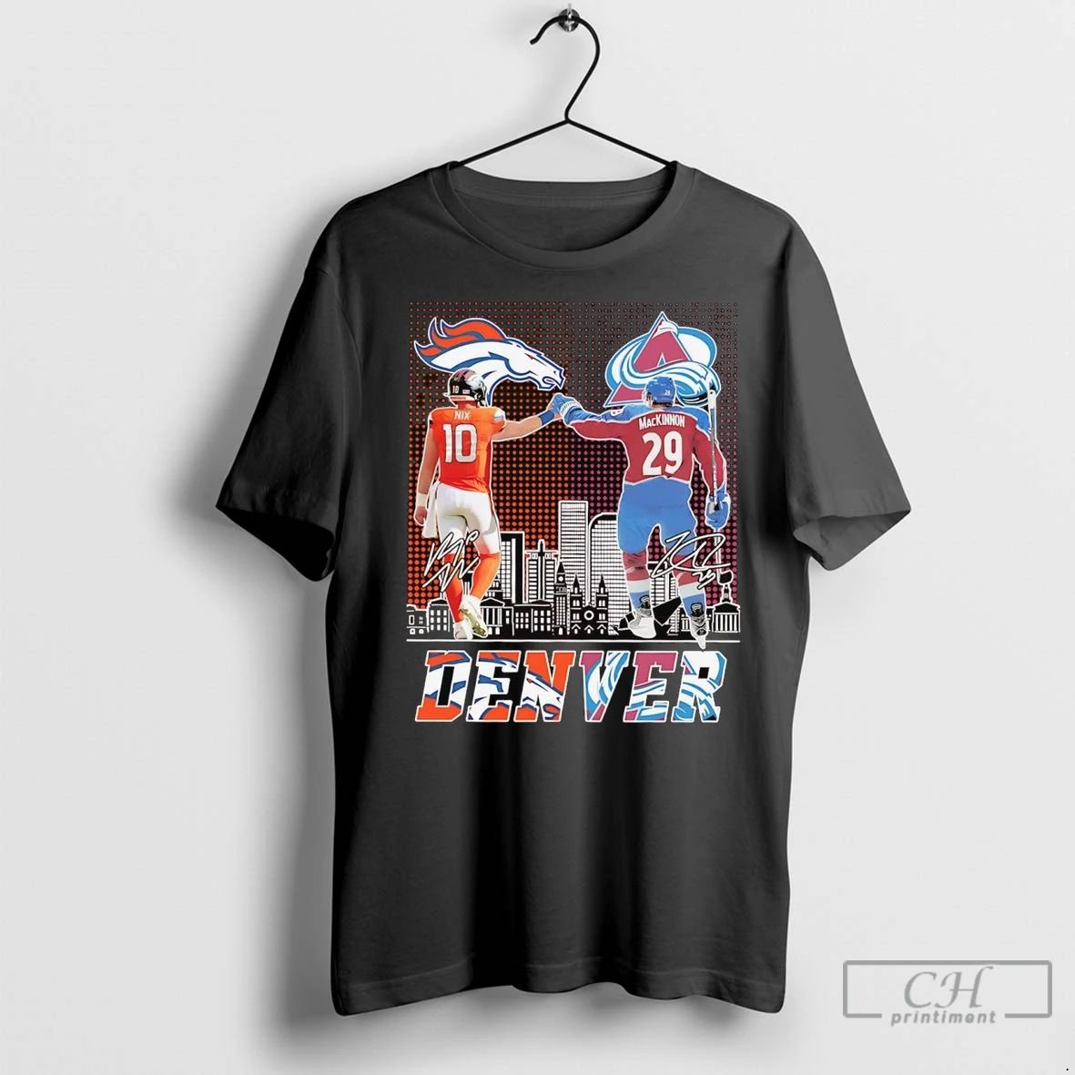 Premium Nix And Mackinnon Fist Bump Denver City Skyline