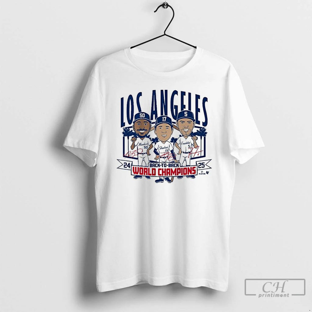 Premium Los Angeles Dodgers 2024 2025 Back To Back World Champs Caricatures T Shirts