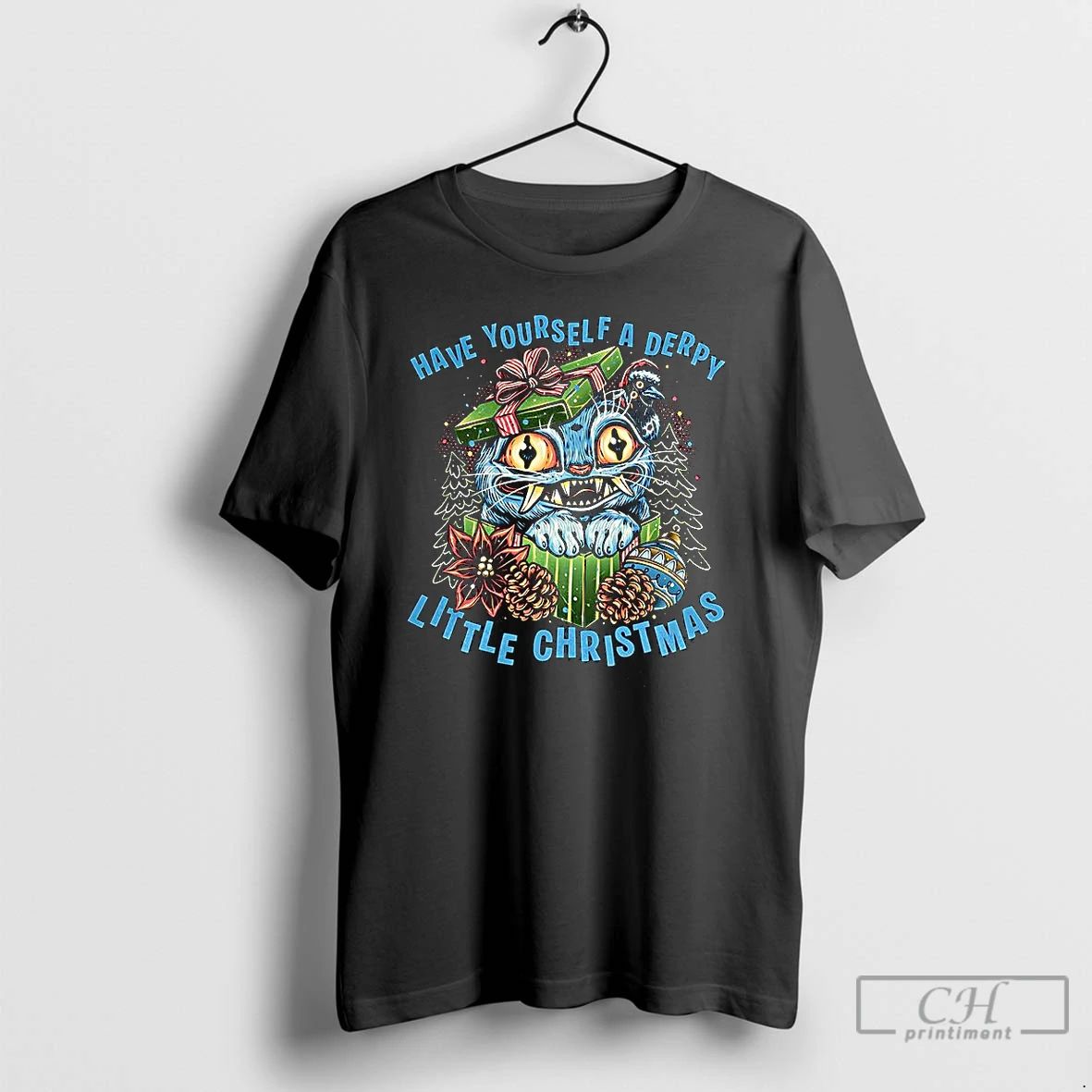 Classic Blue Tiger Have Yourself A Derpy Little Christmas T Shirts