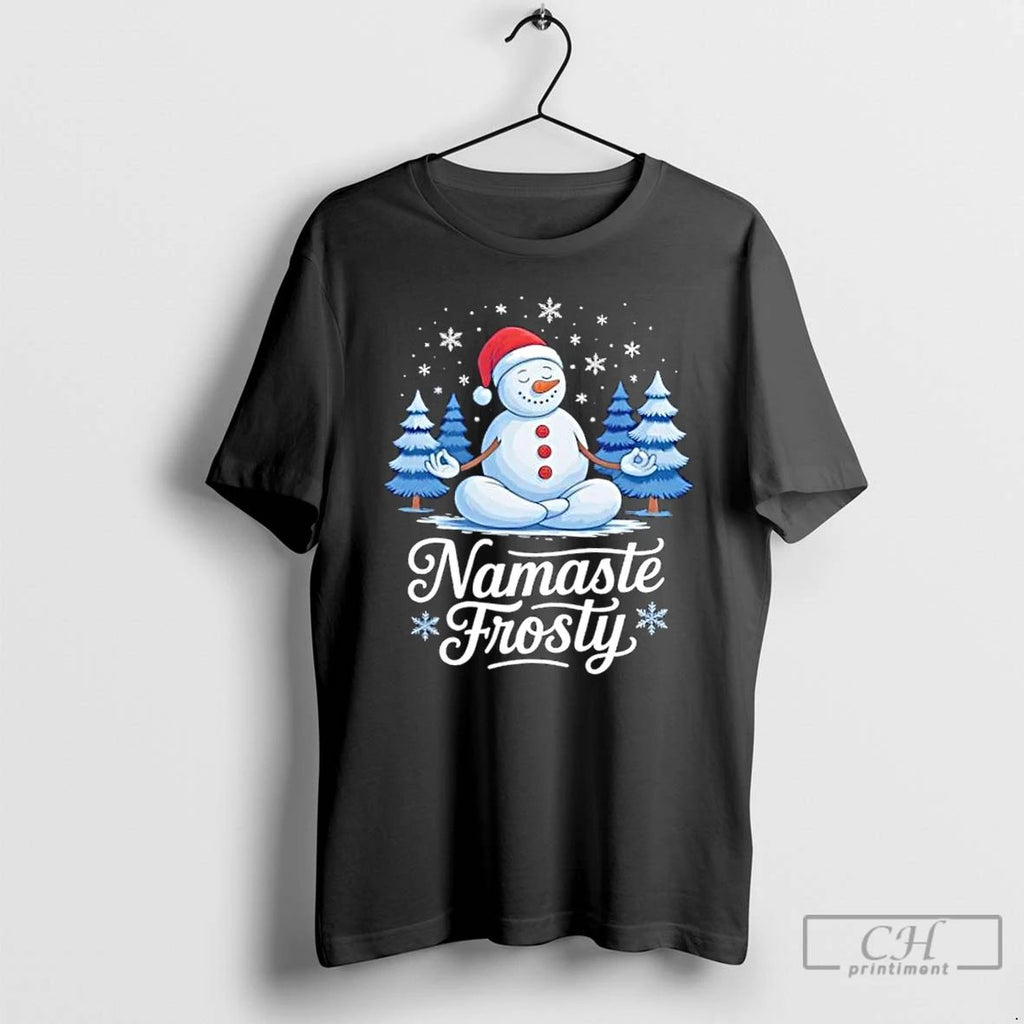 Premium Snowman Namaste Frosty Christmas T Shirts