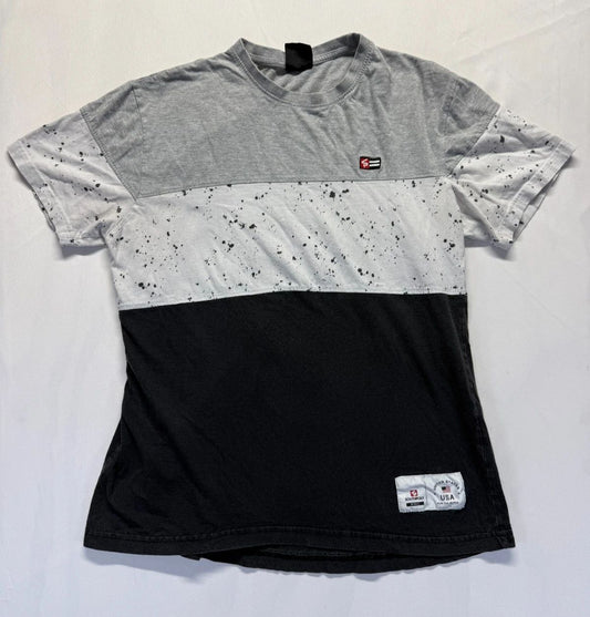 Southpole T Shirt Mens Small Multicolor Colorblock Paint Splatter Cotton Casual