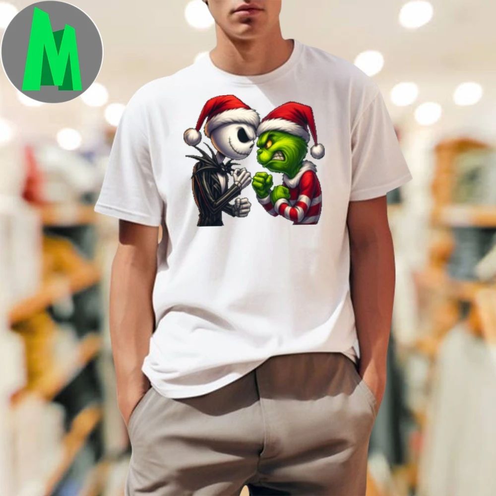 Grinch Vs Jack Funny Christmas Shirt