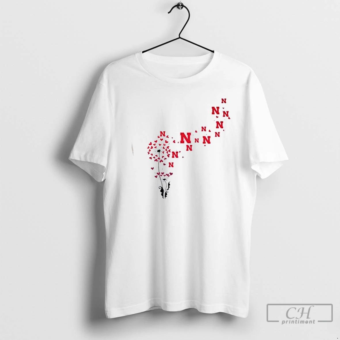 Classic Dandelion Flower Nebraska Huskers Football Logo T Shirts