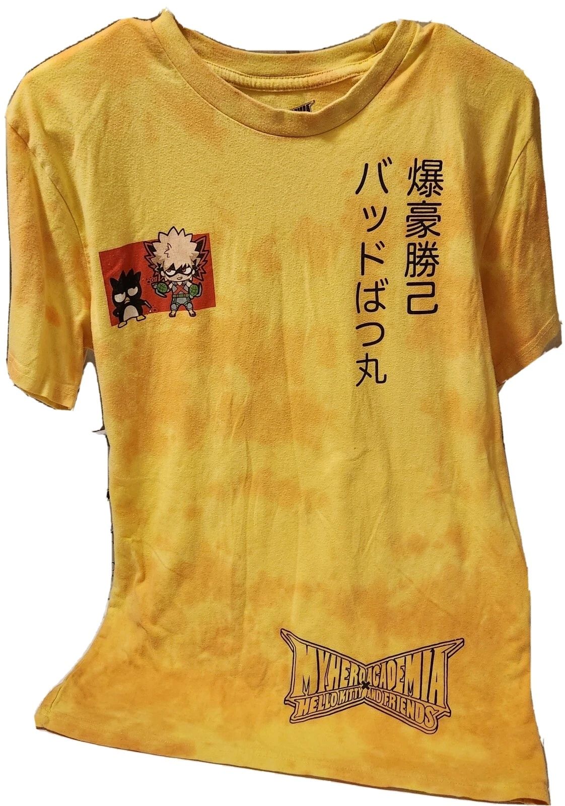 My Hero Academy Orange Tie Dye Size Small Crew Neck Tee Shirt Good Condition