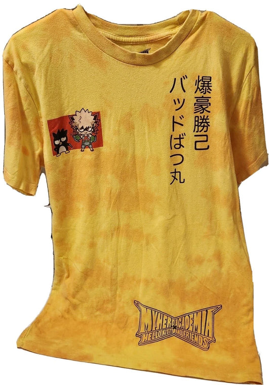 My Hero Academy Orange Tie Dye Size Small Crew Neck Tee Shirt Good Condition