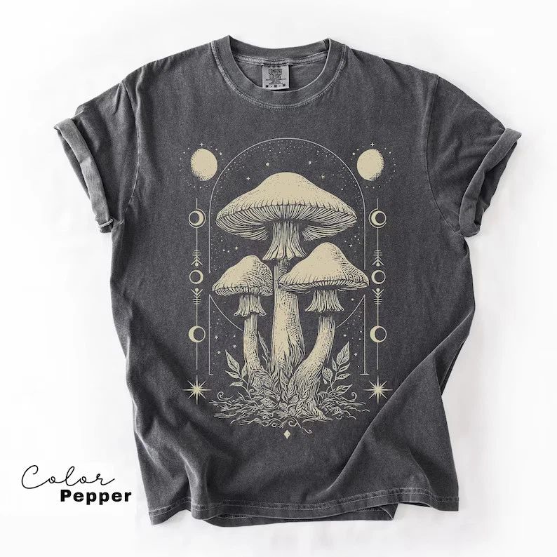 Celestial Mushroom Boho Trendy Comfort Tee
