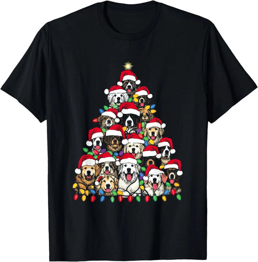 Christmas Tree Of Puppies Xmas Tree Dog Puppy Lover  T-Shirt