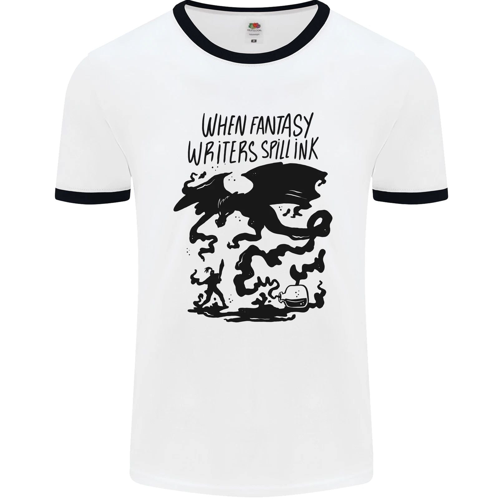 Fantasy Writer Author Novelist Dragons Mens Ringer T-Shirt
