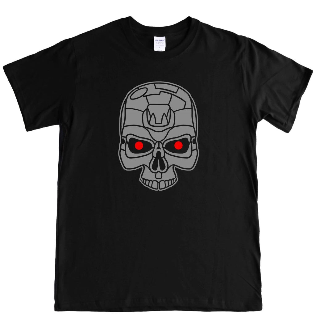 TERMINATOR SKULL T-Shirt, Skynet, Cyberdyne, Movie Film Black top tee, S - 5XL
