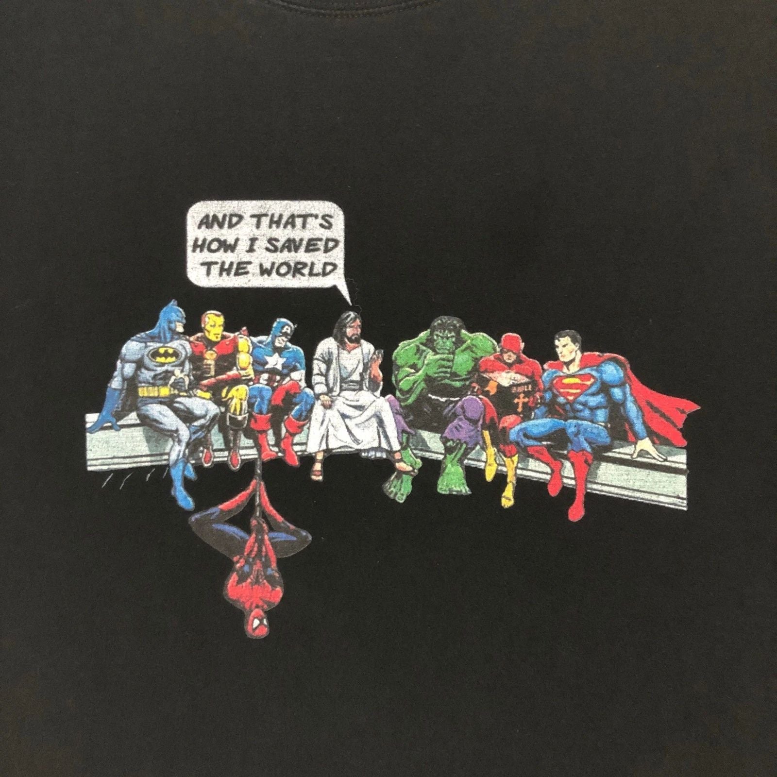 And That's How I Saved the World Jesus Last Supper Graphic T Shirt Size XXL