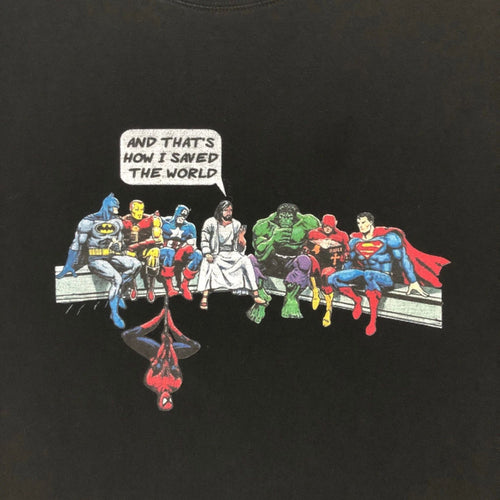 And That's How I Saved the World Jesus Last Supper Graphic T Shirt Size XXL