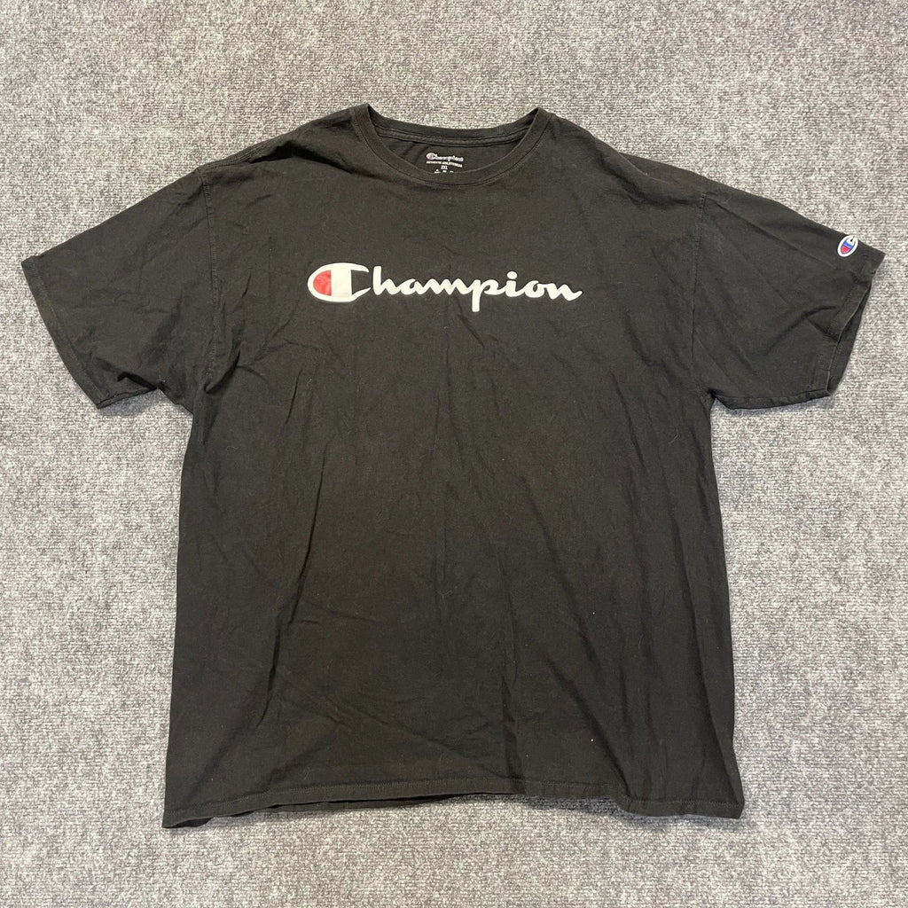 Champion Authentic Athletic Wear T Shirt Mens 2XL Black Logo Streetwear Outdoor