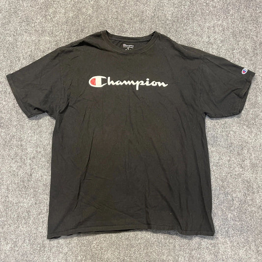 Champion Authentic Athletic Wear T Shirt Mens 2XL Black Logo Streetwear Outdoor