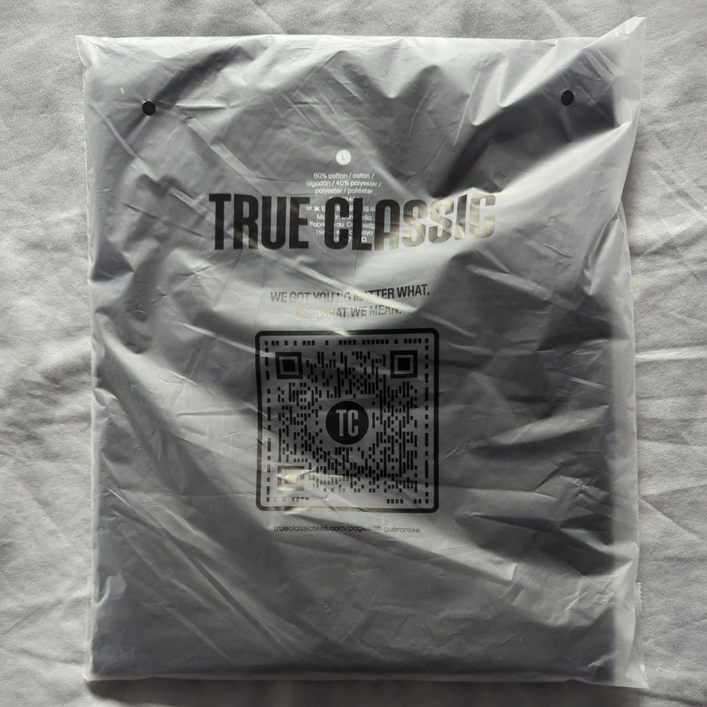 True Classic T Shirt Men's Premium Fitted Crew Neck Athletic Cut - Black - L