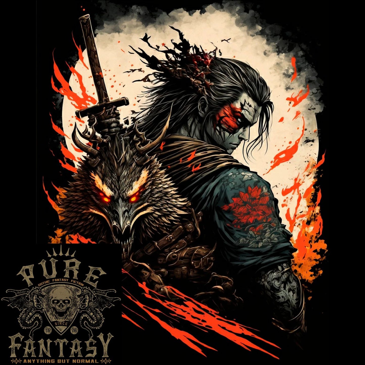 Dark Samurai Fantasy Warrior Mens Light Cotton T-Shirt