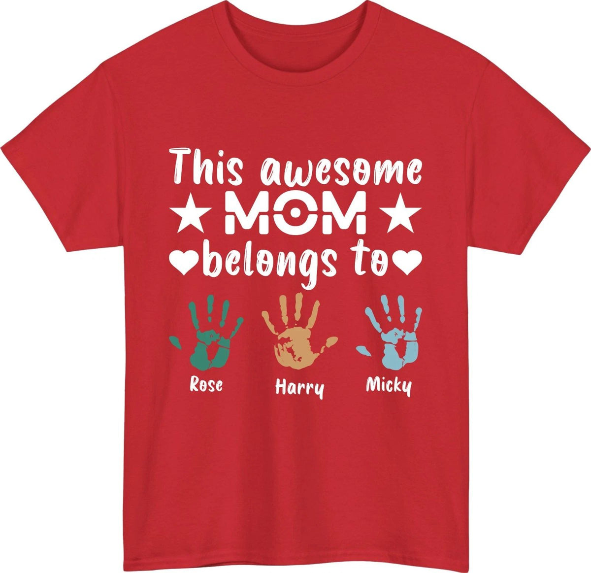 Personalised Mothers Day Mom Belongs To Custom Names T-Shirt Mum Love Tee Top