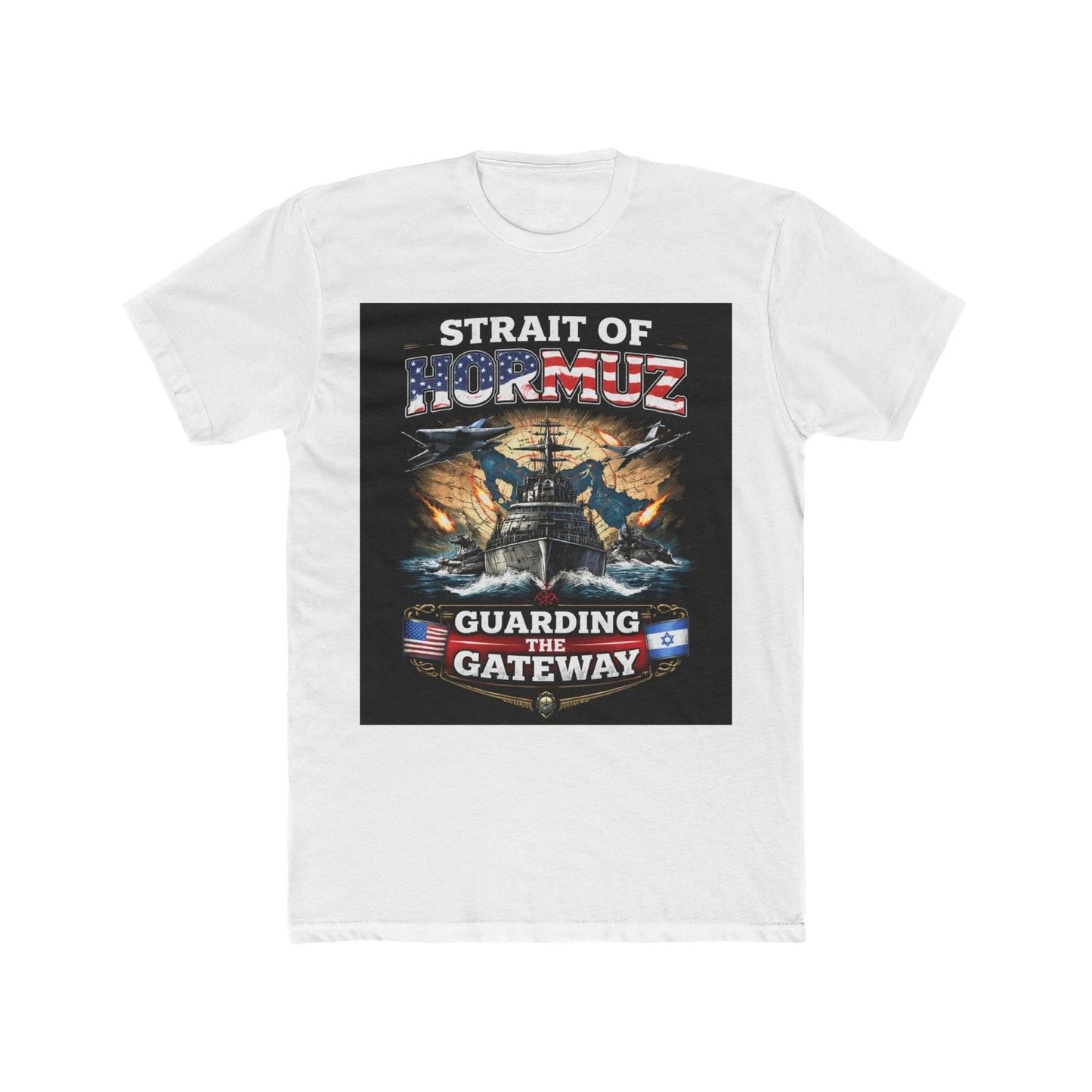Strait of Hormuz Graphic T-Shirt – “Guarding the Gateway” Premium Cotton T Shirt
