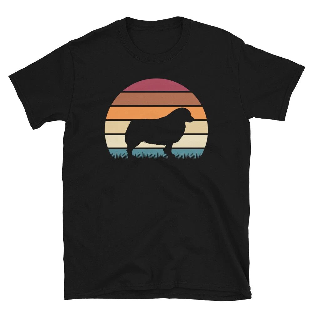 Retro Sunset Dog Lover Miniature American Shepherd Short-Sleeve Unisex T-Shirt