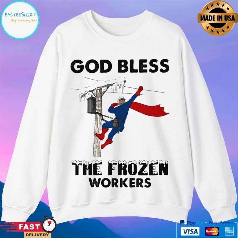 God Bless The Frozen Workers Lineman T-shirt