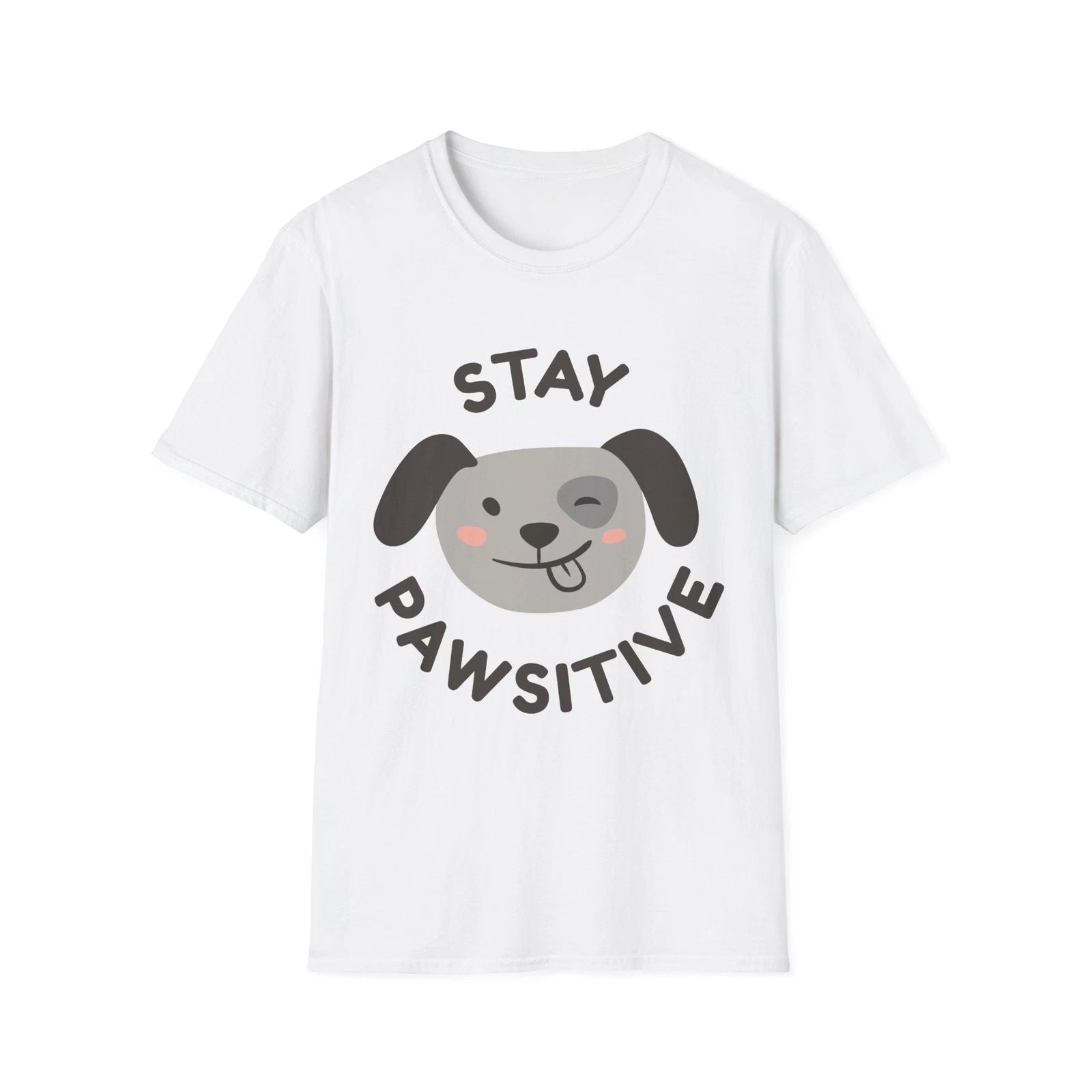 Dog Lover Graphic Tee, Stay Pawsitive T-Shirt, Positive Vibes Shirt, Animal