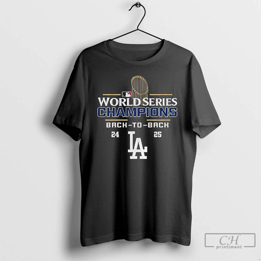 Premium Los Angeles Dodgers Mlb Logo Baseball Back 2 Back World Series Champions 24 25