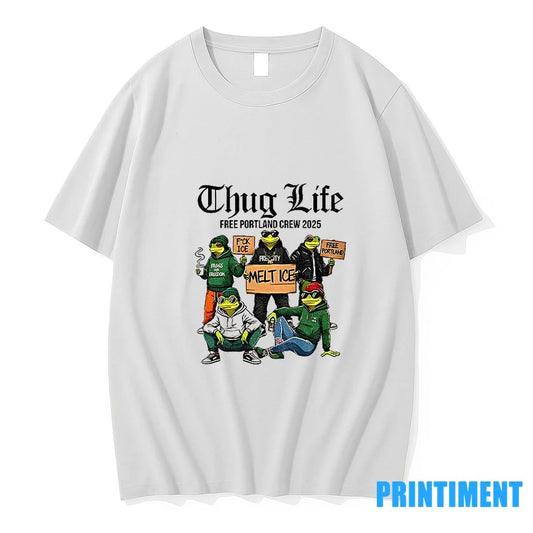 Portland Frog Thug Life Free Portland Crew 2025 Fuck Ice Melt Ice Tshirts Sweater