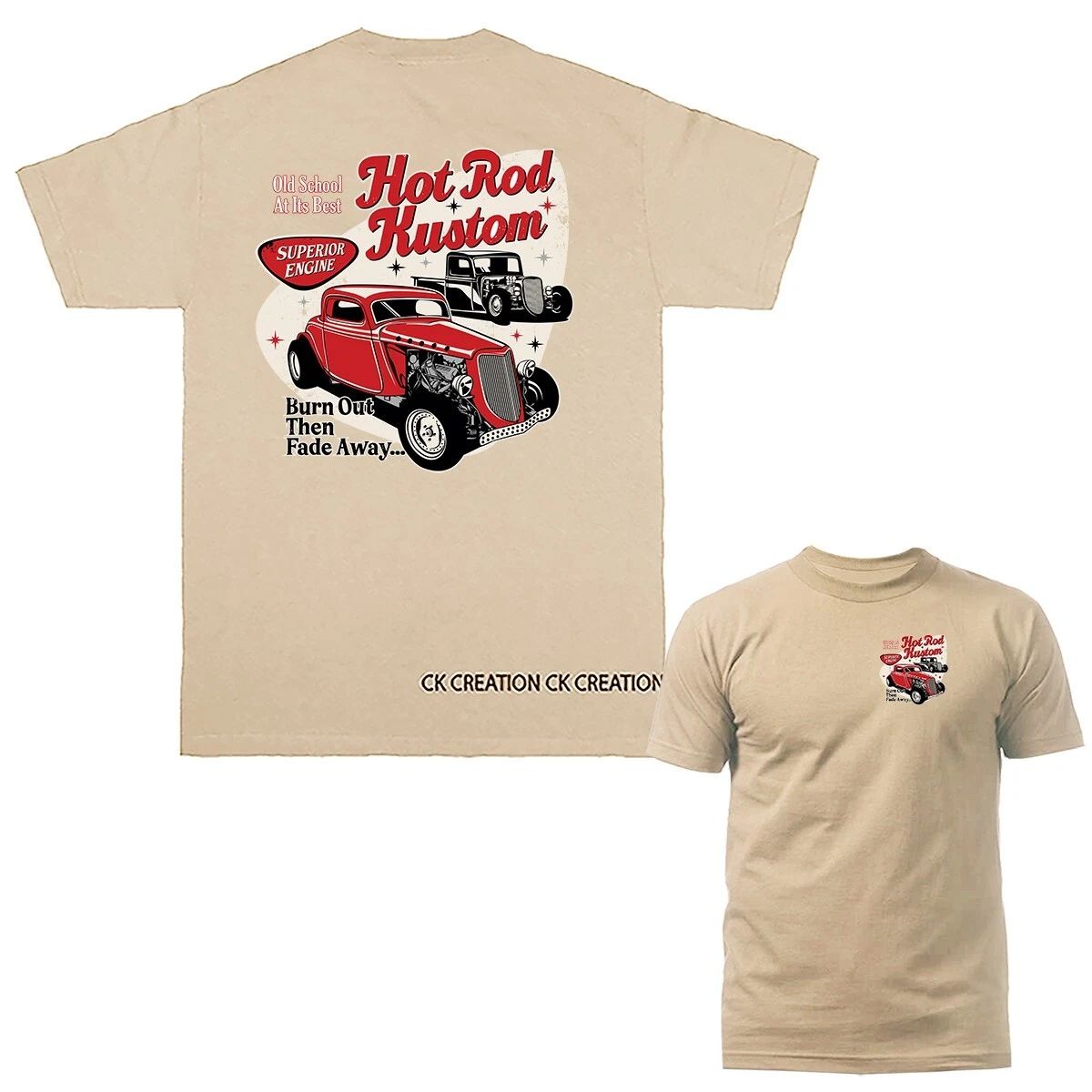 Hot Rod Kustom Classic Vintage Car Automobile Graphic T-shirt