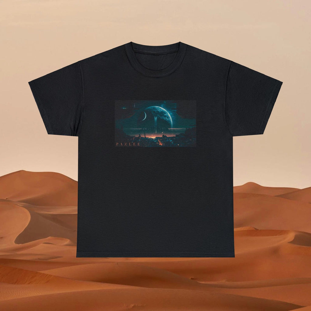 City on the Moon Sci-Fi Premium Unisex Cotton Graphic T Shirt Streetwear