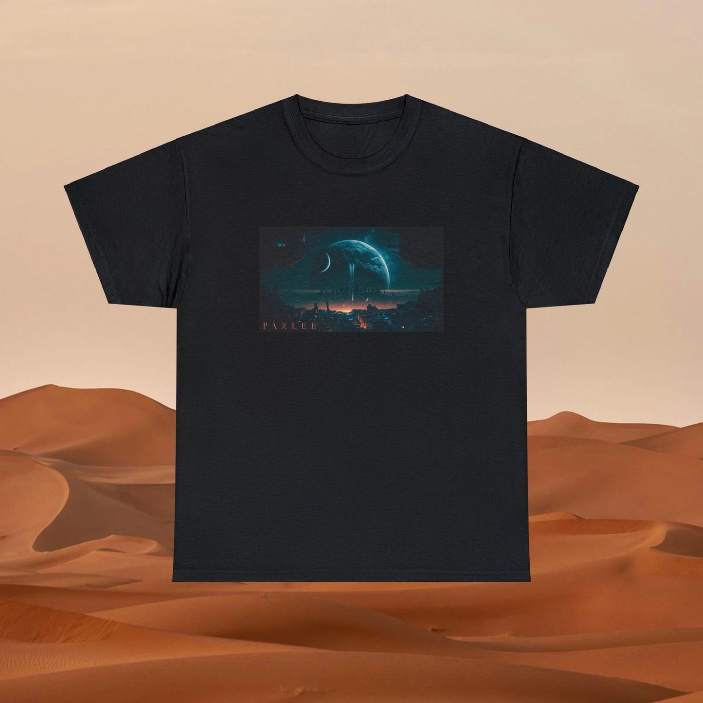 City on the Moon Sci-Fi Premium Unisex Cotton Graphic T Shirt Streetwear