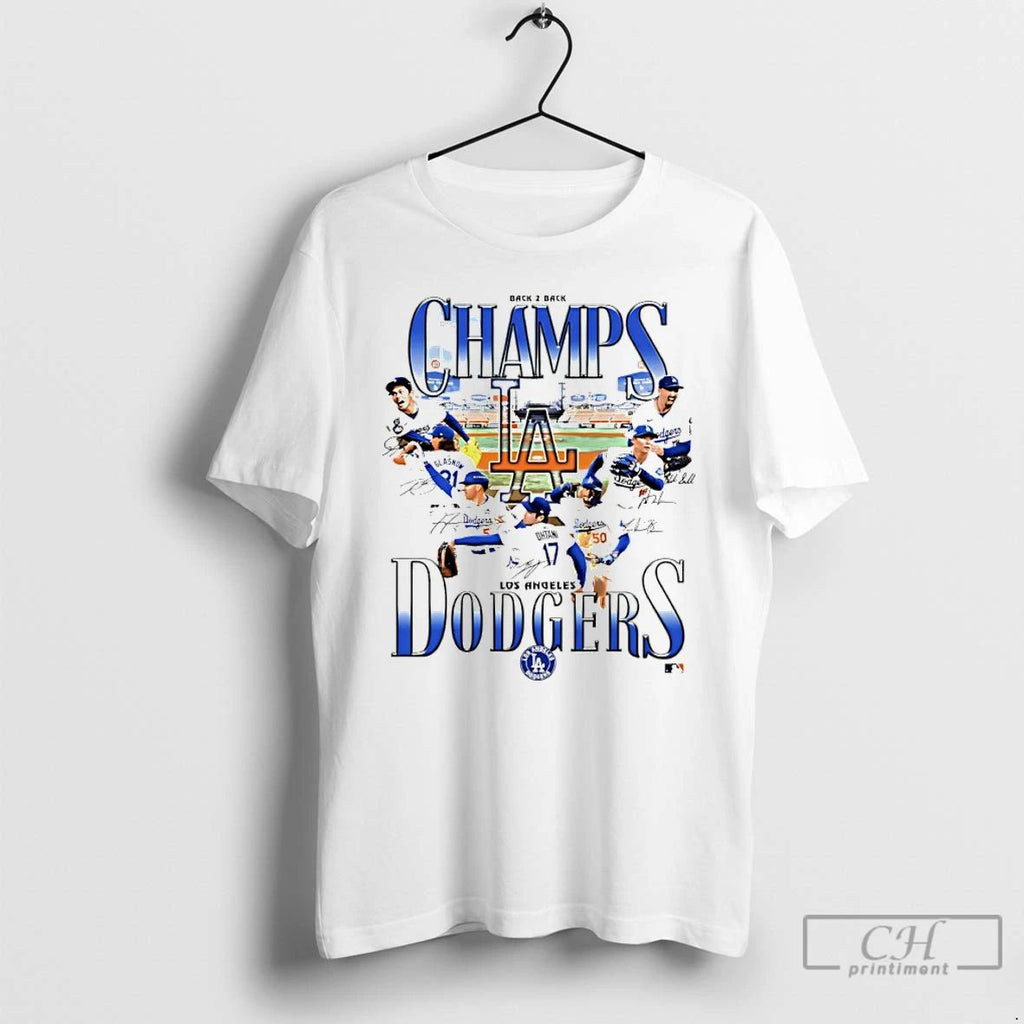 Classic La Dodgers 2025 World Series Champions Back To Back Graphic T Shirts
