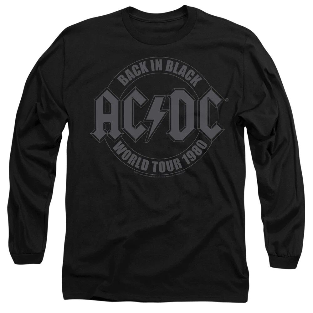 ACDC Tour Emblem Mens Long Sleeve T-Shirt, Black
