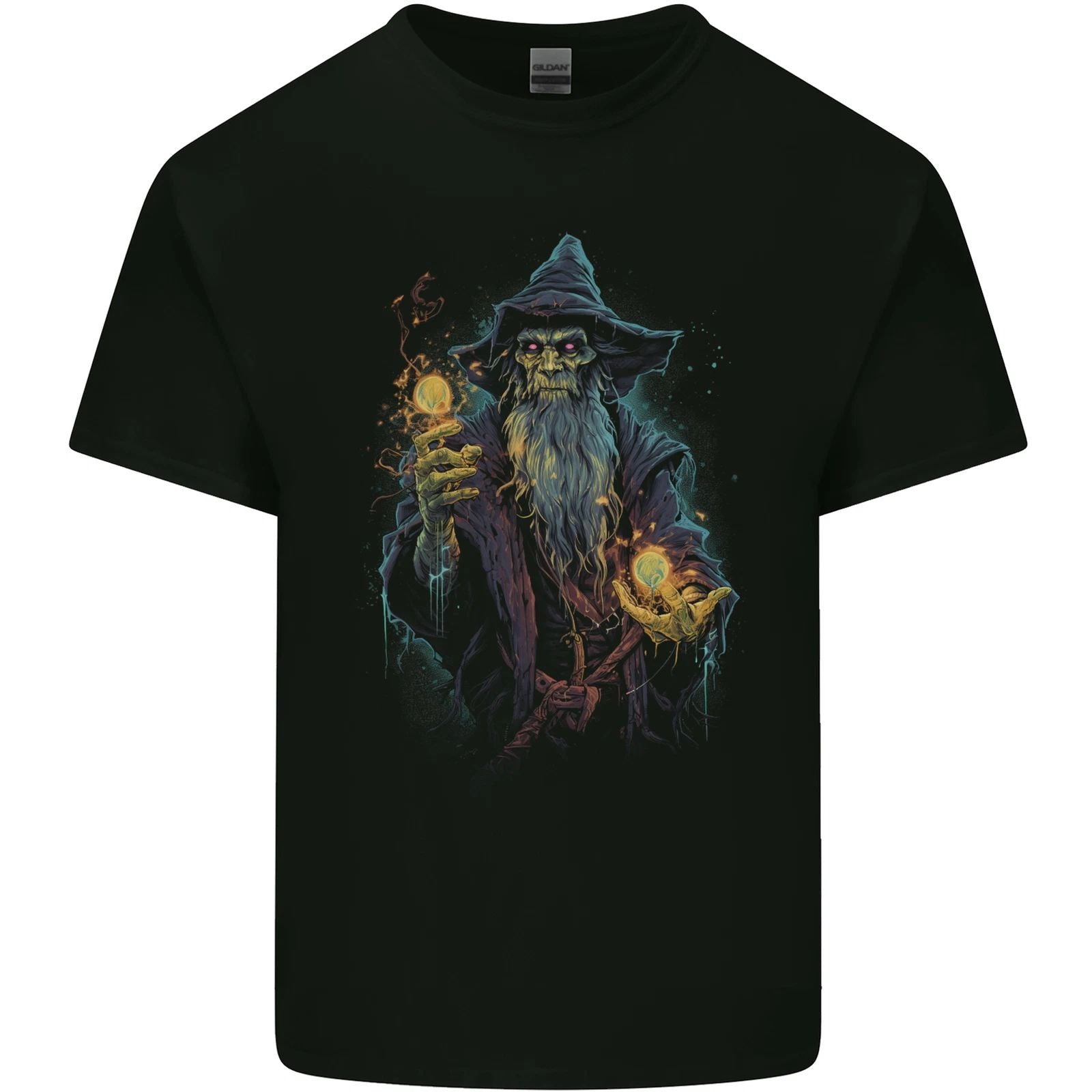 Fantasy Wizard Warlock 4 Mens Cotton T-Shirt Tee Top