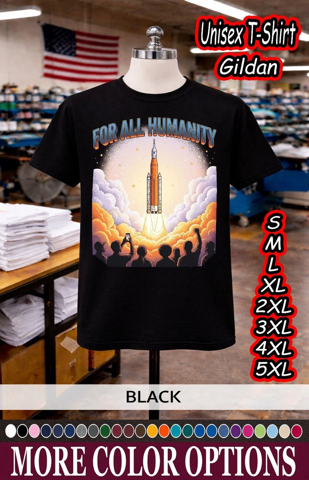 Artemis II 2026 For All Humanity Shirt Moon Mission Space Graphic Tee