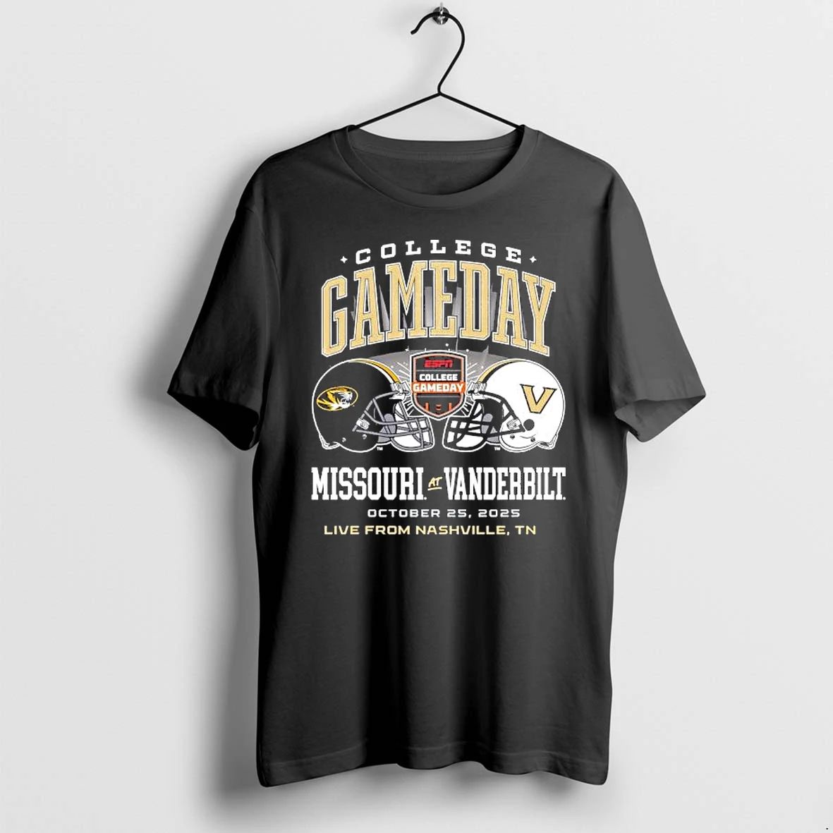 College Gameday 2025 Missouri Tigers Vs Vanderbilt Commodores Dueling Helmet Tshirts Sweater