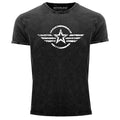 Mens Vintage Shirt Airforce Star Army Military Print Print Shirt T-Shirt