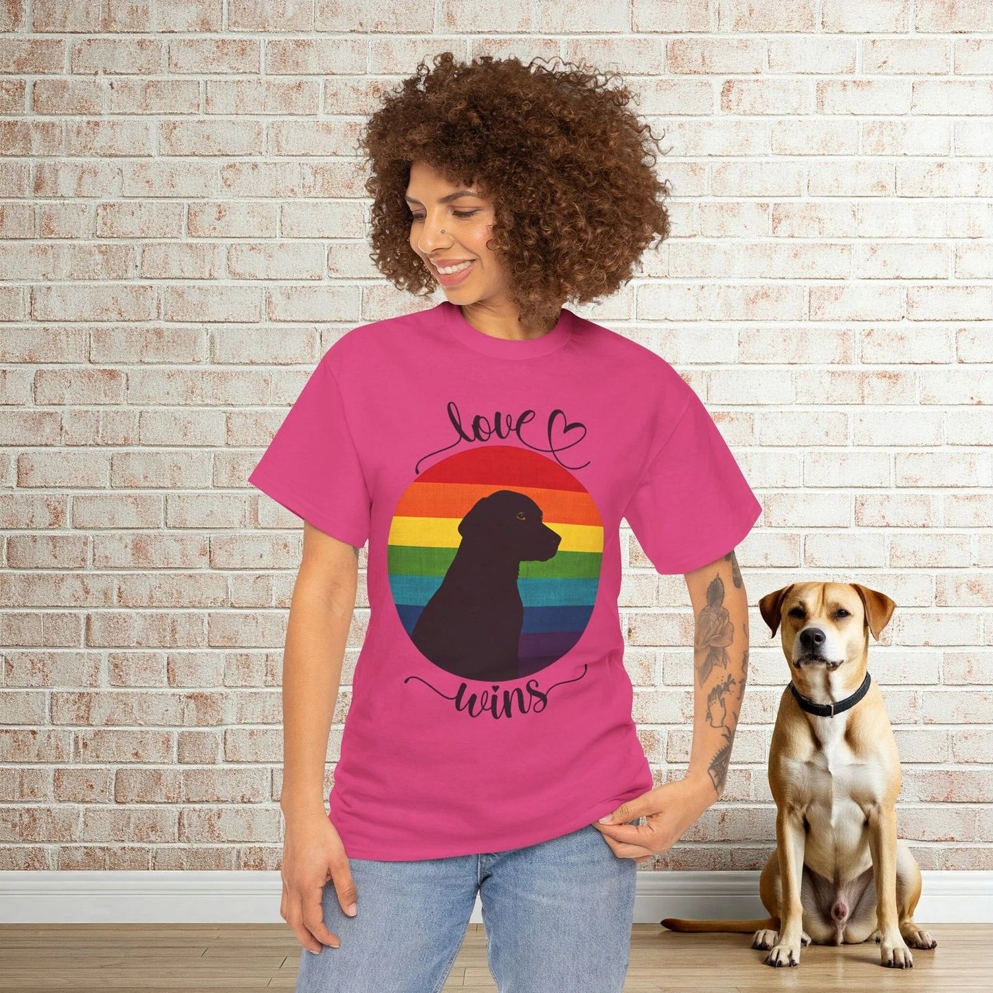 Rainbow Dog Tee, Pet Lover Gift, Equality T-Shirt, Love Wins