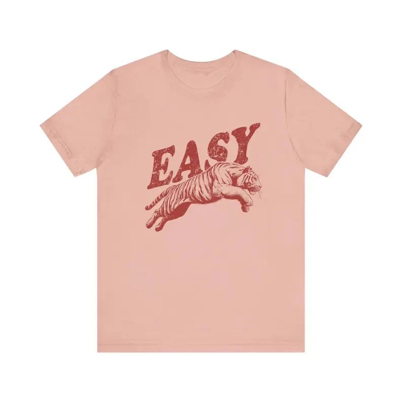 Red Tiger Graphic Comfort Tee Retro Boho Unisex Soft