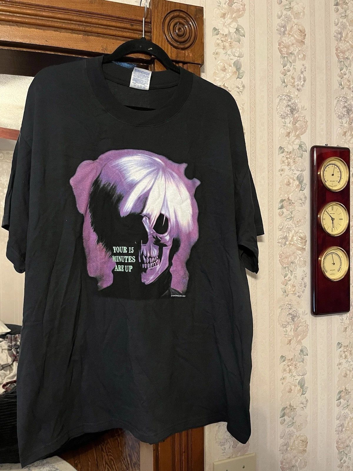 Vtg 2001 Ron English Art Tee XL Popaganda Black Spoof Parody Humor Artist Pops