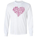 Pink Ribbons Heart Graphic - Breast Cancer Awareness Long Sleeve T-Shirt