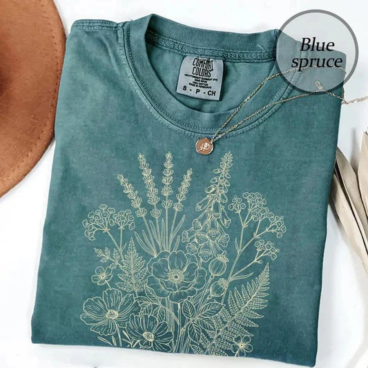 Boho Wildflowers Comfort Tee Cottagecore Shirt