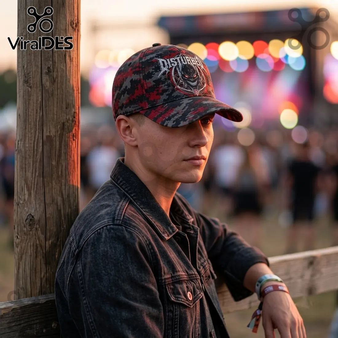 Disturbed Dark Messiah Black Camo Baseball Cap