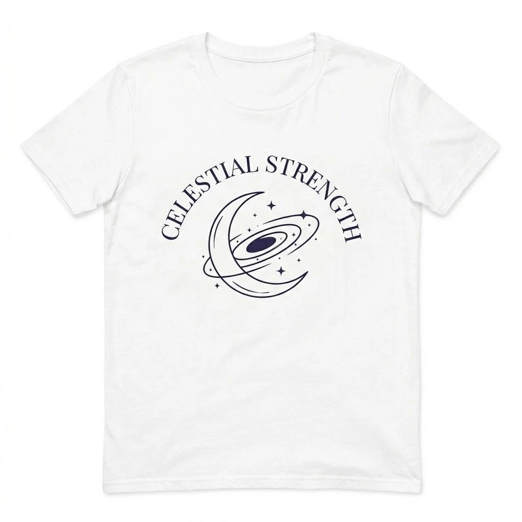 Celestial Strength Moon Galaxy T-Shirt - Aesthetic Space Graphic Tee