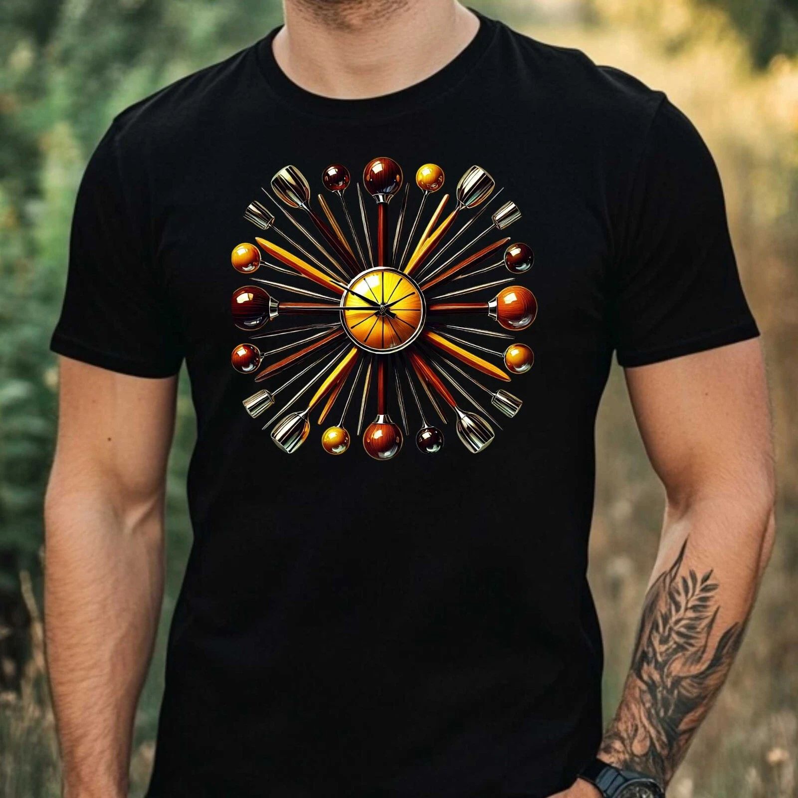 Mens Modern Interior Motif Cotton T-Shirt Size XS to 5XL