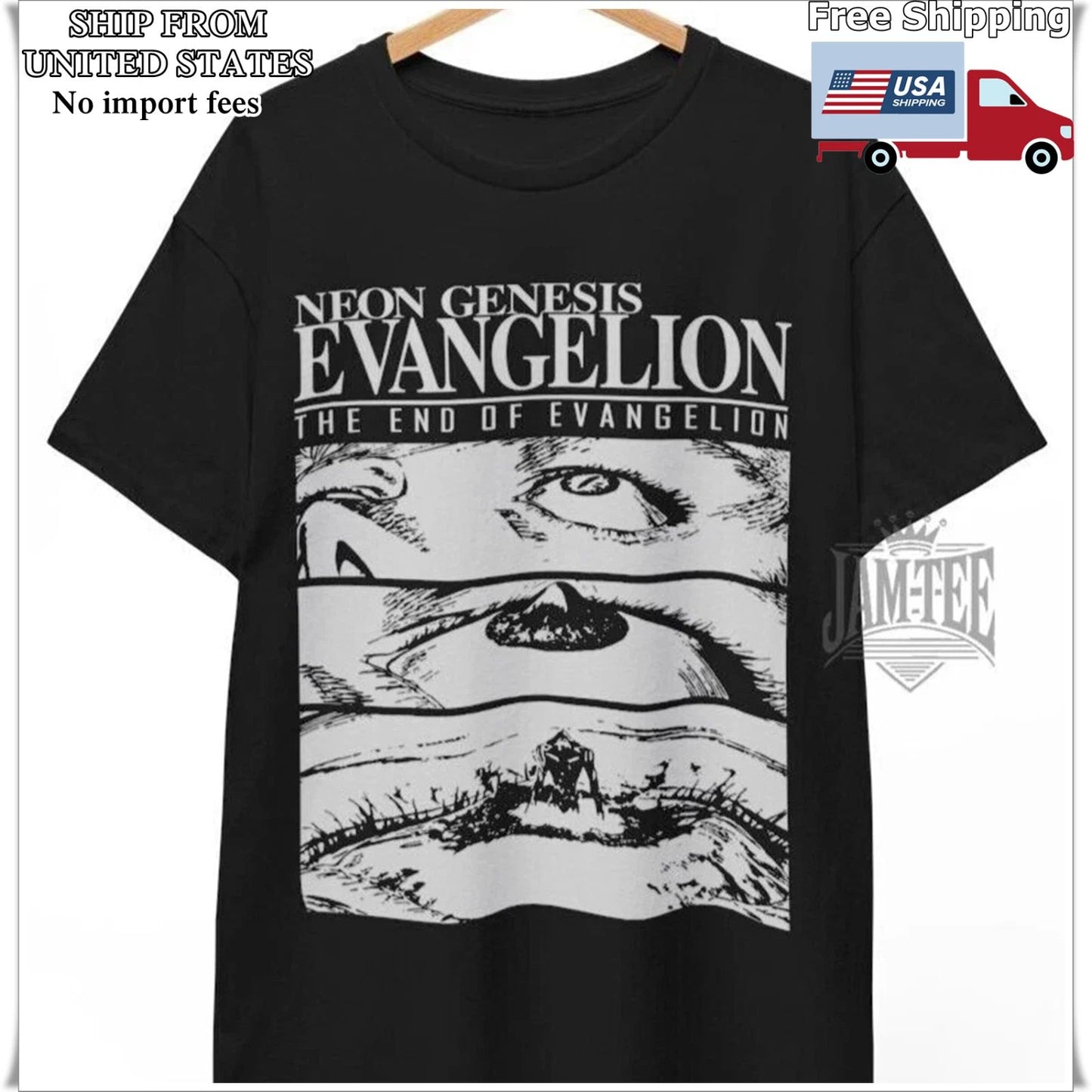 End of Evangelion shirt, Neon Genesis Evangelion Dark Anime Gothic Unisex Tee