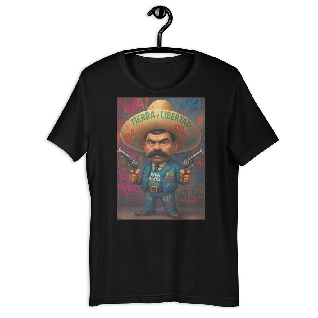 Zapata Cartoon Revolver Tee Tierra y Libertad Viva Mexico Street Art