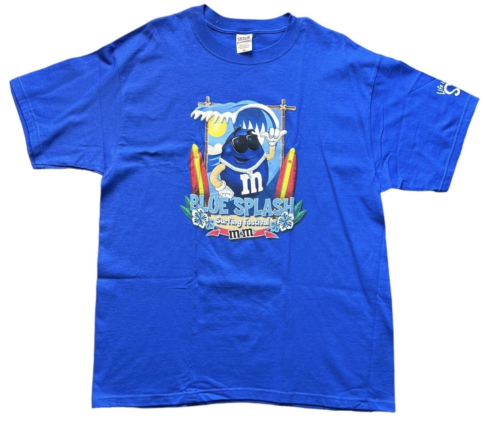 Vintage M&m Surf Festival T-Shirt Blue Size XL