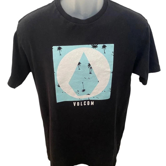 VOLCOM Stone Skate Surf Palm Trees Tropical Tee Shirt Men M Medium