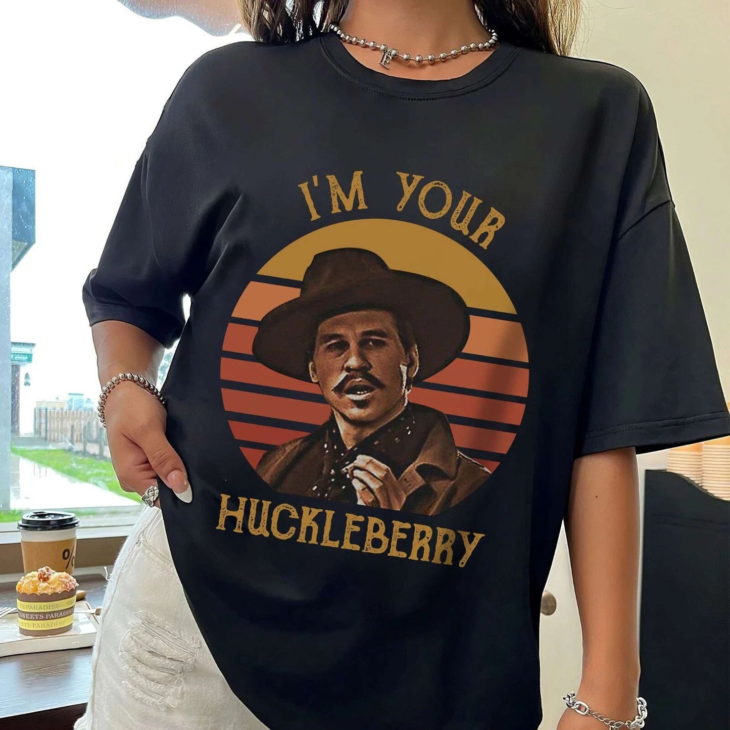 Doc Holliday I'm Your Huckleberry Vintage Men's Black T-Shirt, Doc Holliday Tee