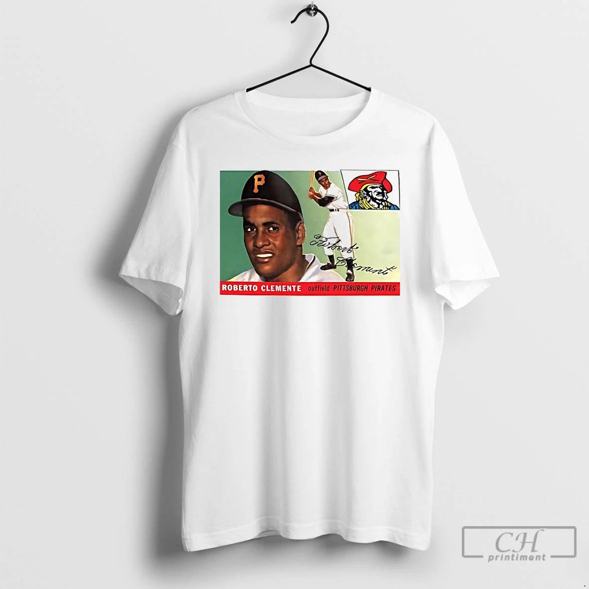 Premium Roberto Clemente Pittsburgh Pirates 1955 Topps Baseball Card Player Photo T Shirts