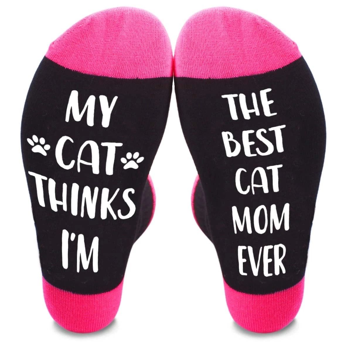 ZYQFN Best Cat Mom Ever Socks - Perfect Cat Lovers Gifts for Women, Fun and C...
